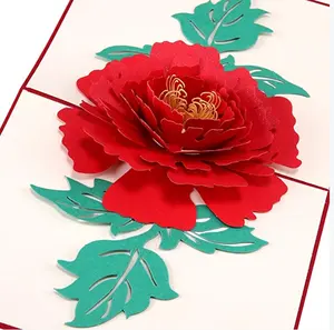 كل مناسبة عيد ميلاد الذكرى شكرا 3D الزهور بطاقات الزفاف Valentine'S يوم بطاقات المعايدة المنبثقة بطاقات