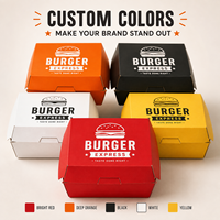 Fournisseur de contenants jetables personnalisés avec logo pour emballages alimentaires (burgers, poulet frit, frites) pour les chaînes de restauration rapide