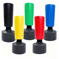 Sac de frappe professionnel robuste en PP/HDPE noir, remplissable de sable ou d'eau, hauteur réglable 120-160 cm, pour entraînement de boxe