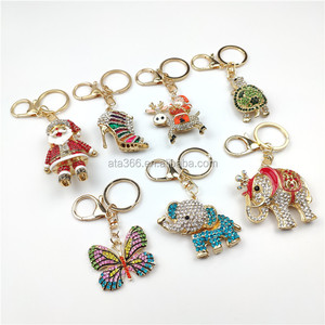 1 mới sang trọng Rhinestone tinh thể kim cương Keychain với 3D thiết kế kim loại kẽm hợp kim móc chìa khóa - Product Image 4
