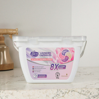 Capsules de lessive écologiques jetables 4-en-1 360g, 30 unités, nettoyage en profondeur, adoucissant, parfum frais, lavage à la main et en machine