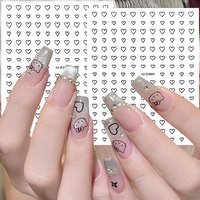 Kleurrijk Liefdeshart 3d Nagelstickers Valentijn Ontwerp Gouden Geometrie Liefde Nagelmanicure Decoratie Stickers