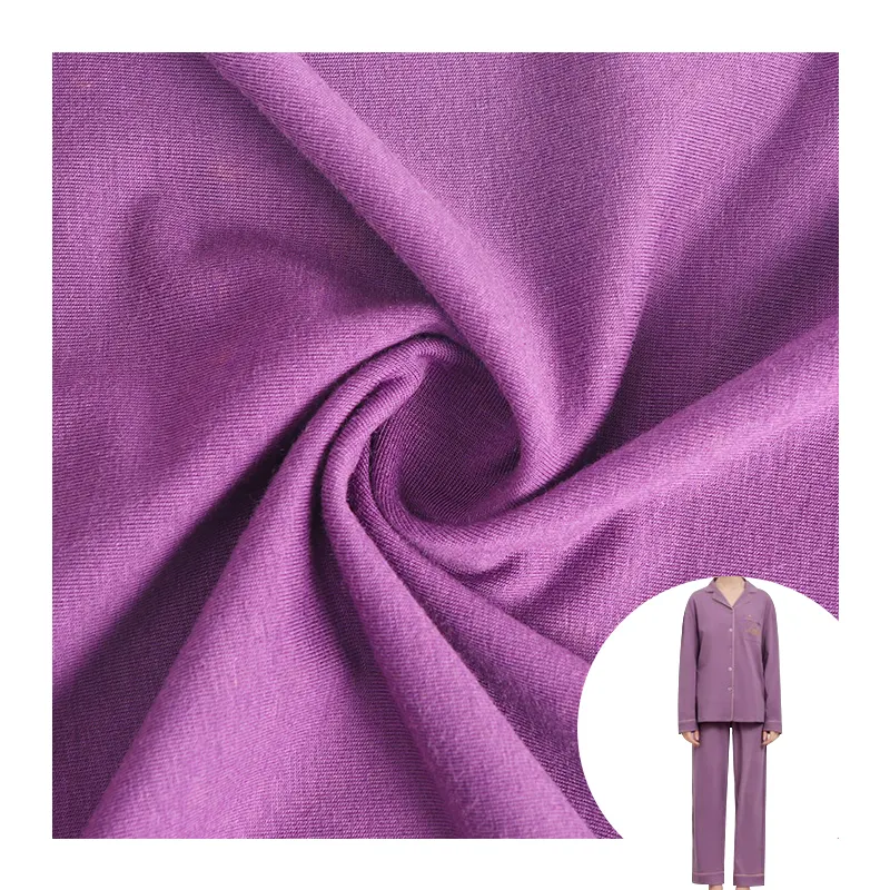 Wholesale High Stretch Pajamas Fabric 94% Cotton 6% spandex 160CM/150G Sleepwear fabric