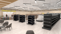 Étagère de présentation double face robuste en métal noir Highbright pour magasin de proximité, rayonnages de supermarché