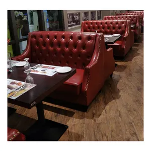 (SP-CS182) वाणिज्यिक उच्च गुणवत्ता की लकड़ी चमड़ा कॉफी दुकान इस्तेमाल किया armrests के साथ रेस्तरां भोजन फर्नीचर