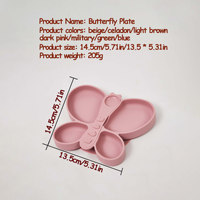 Assiette à ventouse en silicone de qualité alimentaire avec cuillère, antidérapante, pour bébé et tout-petit, ensemble repas divisé pour nourrissons et enfants