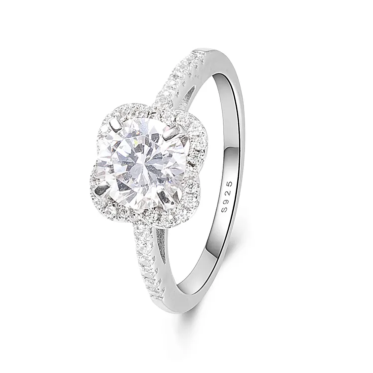 Classic Style CZ Stone Rings Women Jewelry Gift Couple Engagement Ring 925 Sterling Silver