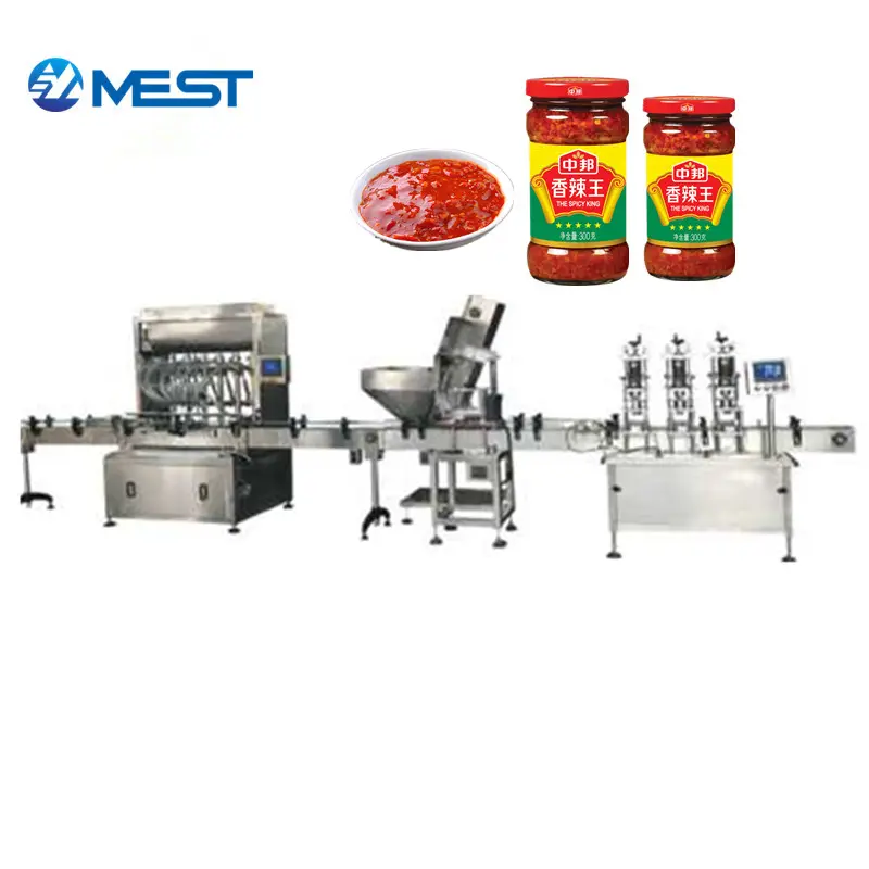 Automatische Glas Plastik glas Paste Marmelade Ketchup BBQ Tomaten Spaghetti Chili Hot Sauce Flasche Flüssigkeits füll maschine Linie