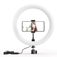 Lampu LED Studio 10 inci dapat diredupkan, dengan cincin adaptor kamera pengisi, dudukan pencahayaan fotografi kosmetik Selfie dan Tripod termasuk