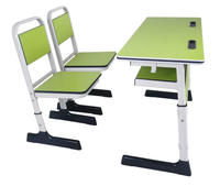 Ensemble de chaise et de bureau d'écolier moderne pour deux personnes, avec hauteur réglable, design en bois écologique
