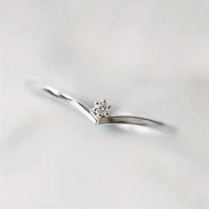 Anillo de Diamantes Minimalista T0527 para Mujer, Corte Brillante Redondo, Joyería de Compromiso Natural, Banda de Oro de 14K, Diseño Simple y Elegante - Product Image 5
