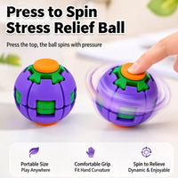 Nouvelle balle de décompression colorée imprimée en 3D, jouet à presser et à faire tourner, gyroscope pour les doigts, pour l'exercice cérébral