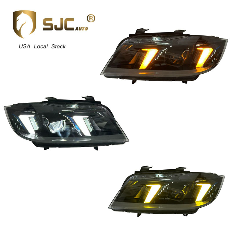 Sjc Snake-Eye LED Headlight Assembly For BMW 3 Series E90 / E91 2005-2012 Yellow White DRL