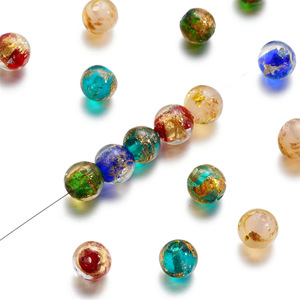 Colored Gold Foil Glass <b>Beads</b> 10mm Round Loose <b>Beads</b> For Bracelet Making DIY Jewelry Accessories <b>Crystal</b> Lampwork <b>Beads</b> - Product Image 3