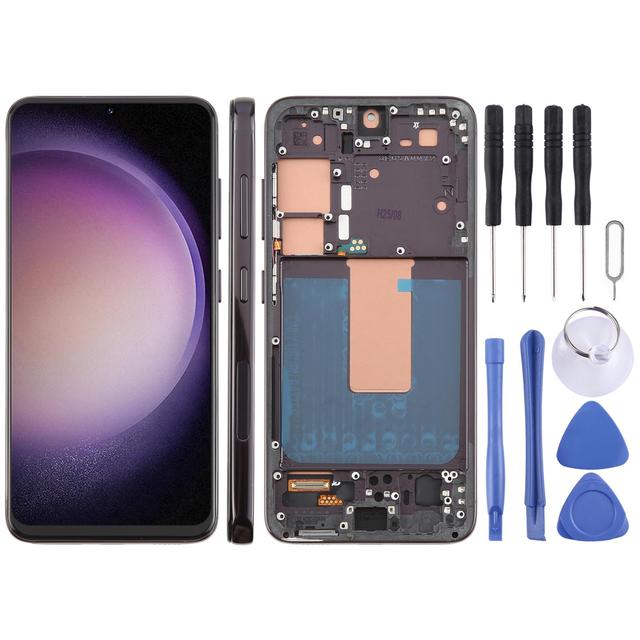 TFT LCD Screen for Samsung Galaxy S23 SM-S911U US Version Phone Repair TFT LCD Screen Digitizer Full Assembly with Frame