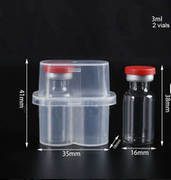 Boîte de rangement rectangulaire empilable en plastique PP pour flacons de 3 ml, 7 ml, 10 ml – Support de protection à 10 compartiments pour produits peptidiques