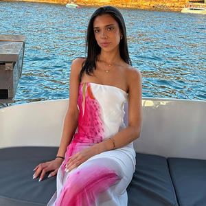 Floral Print Strapless See Through <b>Sexy</b> <b>Ladies</b> <b>Dresses</b> Casual Clothes Summer Streetwear Beachwear Vacation - Product Image 4