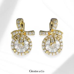 Pendientes de Diamante Moissanite con Forma de Lazo de 6 mm, Joyería de Moissanite Brillante de Lujo, Regalo para Mujer, Uso Diario Elegante - Product Image 4