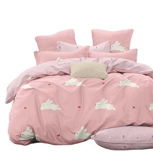 Bộ chăn ga gối đệm thỏ hoạt hình 3D phong cách hiện đại bán chạy, dùng được quanh năm, 4 món - Product Image 1