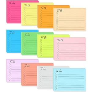 Bloc de Notas Adhesivas X418 de 12 Colores, Versión Vertical y Horizontal, Fuerte Adhesión, Reutilizables para Estudio y Oficina - Product Image 1