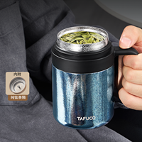 Mug de voyage en titane pur 500 ml, anti-fuite, isolation thermique sous vide 12h, écologique, avec poignée, design minimaliste