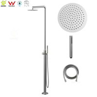 Ensemble de douche sur pied sans plomb Watermark en acier inoxydable 316L avec robinets de douche et colonne de douche pour extérieur