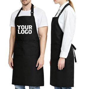 Hot Sale Waterproof Oil Proof Custom <b>Apron</b> Black BBQ <b>Kitchen</b> <b>Apron</b> with Pockets - Product Image 1