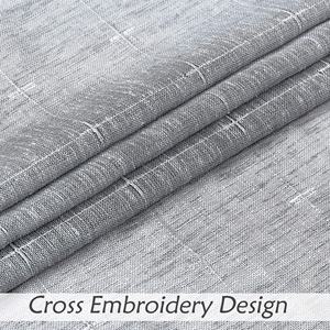 Bindi all'ingrosso ricamo <span class=keywords><strong>grigio</strong></span> cascata mantovana finestra pizzico piega tenda di <span class=keywords><strong>lino</strong></span> - Product Image 5