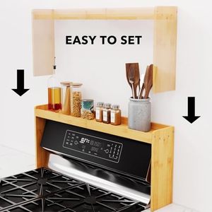 Gran oferta WDF ODM estante de estufa magnética de dos niveles con Herramientas de limpieza estante de especias de bambú para <span class=keywords><strong>Cocina</strong></span> - Product Image 6