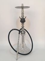 Ensemble Chicha de Luxe Écologique et Durable en Acier Inoxydable avec Accent Dragon Miroir Finition Or/Argent 63CM Marque Hemu Logo Personnalisé