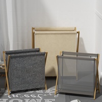 Panier à linge pliable en tissu lin-coton pour la maison, panier de rangement pour vêtements, panier à linge