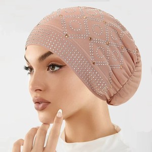 Bonnet de luxe pour femme musulmane, bonnet chimio, foulard à strass, turban islamique - Product Image 2