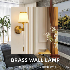 Applique murale rétro en laiton américain pour salon, chambre à coucher, <span class=keywords><strong>chevet</strong></span>, villa, hôtel, couloir, source <span class=keywords><strong>de</strong></span> lumière LED - Product Image 2