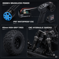 RGT 18800 Ripper 1/18 Camion RC tout-terrain 4x4 à moteur brushless, 2 vitesses, avec essieux portiques, Hobbywing, étanche, pour escalade hors route