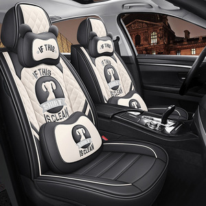 Полный комплект универсальных чехлов на автомобильные сиденья из ПВХ и кожи 5d с подушкой для автомобильного сиденья автомобильные аксессуары - Product Image 4