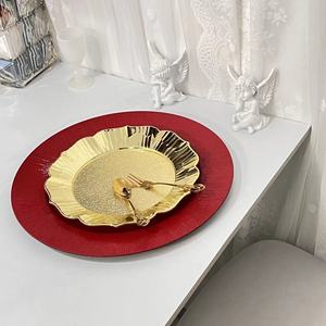 Platos de Plástico Rojos para Bodas, Hoteles y Fiestas, Diseño Retro, Platos Decorativos de Plástico Rojo Brillante, Decoración de Mesa - Product Image 3