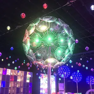 Natale fai da te fiori in fibra ottica fuochi d'artificio dente di leone fiore Led paesaggio luci passerella