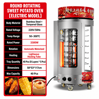 Horno Eléctrico Comercial para Patatas Dulces, Máquina Rotatoria de 360 Grados para Asar Patatas Dulces, Asador Eléctrico de Maíz para Snack Bar