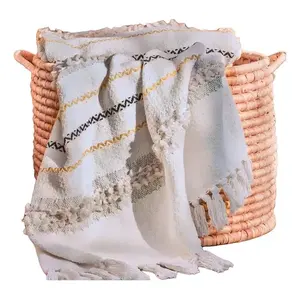 ผ้าทอผ้าห่มสีเบจ0.90x1.50เมตรผ้า vianney ออกแบบ mombai สีเบจ - Product Image 2