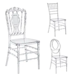 更便宜的可堆叠塑料批发水晶丙烯酸透明树脂椅子聚碳酸酯婚礼椅子