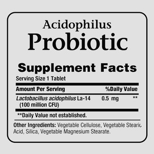 Fabrika OEM/ODM probiyotik diyet takviyesi sindirim bağırsak koruyarak gençler için 100 tablet Acidophilus vitaminleri - Product Image 3