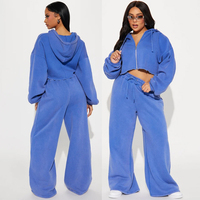 Ensemble sweat à capuche court et short vintage délavé à l'acide pour femme - Ensemble 2 pièces en coton oversize pour tenue décontractée