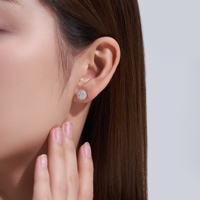 Pendientes de Moissanita con Diseño Octogonal y Micro Pavé, Plata de Ley 925, Estilo Iced Out, para Hombre y Mujer, Joyería Hip Hop