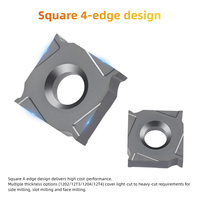 Plaquettes de fraisage indexables à trois faces Xseq12, 4 lames, revêtement PVD, pour fraiseuse CNC, acier et acier inoxydable, OEM
