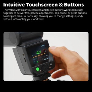New Godox V480 TTL Li-ion <strong>Camera</strong> <strong>Flash</strong>, 650 Full-Power <strong>Flashes</strong> Built in Styling Light for Canon/ Nikon /Sony/FUJIFILM/Olympus - Product Image 4