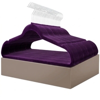 Cintres en plastique velours antidérapants robustes sur mesure à un seul niveau de 30 cm pour armoire