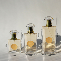 Promo! Botol Parfum Kotak Mewah 30ml 50ml 100ml, Botol Kaca Bening Kosong Alas Tebal, Semprotan Pompa, Tutup Kristal J&L
