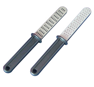 Aiguisoir <span class=keywords><strong>de</strong></span> ciseaux en acier, <span class=keywords><strong>de</strong></span> couteaux en pierre à aiguiser Portable, avec manche noir, - Product Image 1
