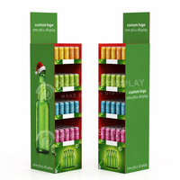 Étagère de sol robuste en carton ondulé multicouche pour boissons, présentoir pour supermarché et vente de bouteilles