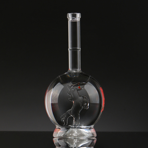 Nuevo Diseño, Botella de Vidrio Transparente Personalizada de 1000 ml para <span class=keywords><strong>Vodka</strong></span>, Mezcal, Tequila, Whisky, con Tapón de Corcho en Forma de Caballo, Sellada, Impresa con Serigrafía, OEM/ODM - Product Image 3